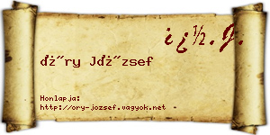 Őry József névjegykártya
